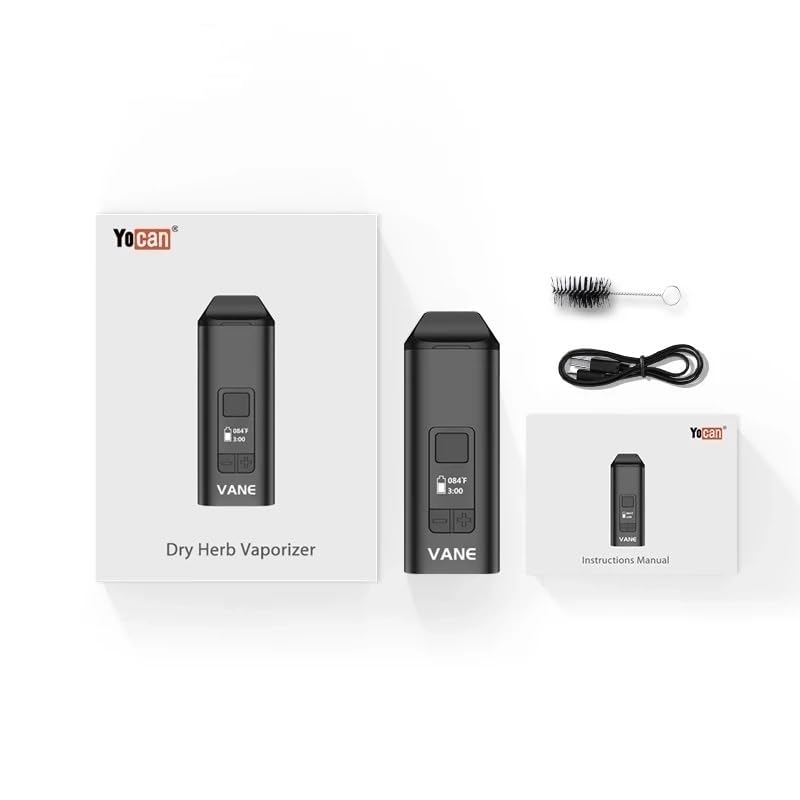 Vane Vaporizador de hierbas secas, Control de la temperatura 1100mAh Batería, Cámara de calefacción Cerámica Oven, Pantalla OLED for Yocan Vane Herbal Steam Vape Mod Kit (Negro)