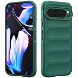 Custodia Compatibile con Google Pixel 9 PRO XL 5G, Silicone Custodia per Tutto il Corpo, Copertura Antiurto con Fotocamera Protettivo, Cover Morbida al Tatto - Verde Scuro