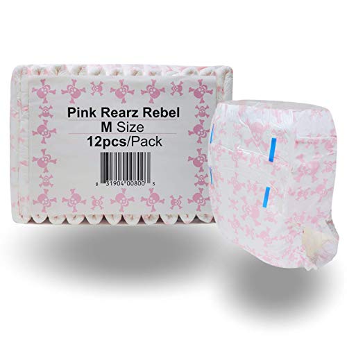 Rearz - Limited Edition - Pink Rebel - Adult Diaper (12 Pack) (Medium)