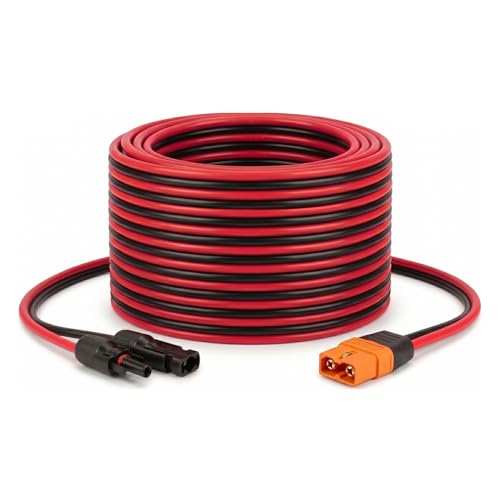 Solar to XT60i Cable 10AWG - MOOKEERF 20FT Solar Panel to XT60i Adapter Connector XT60i-F Extension Cable for Portable Power Station Solar Generator