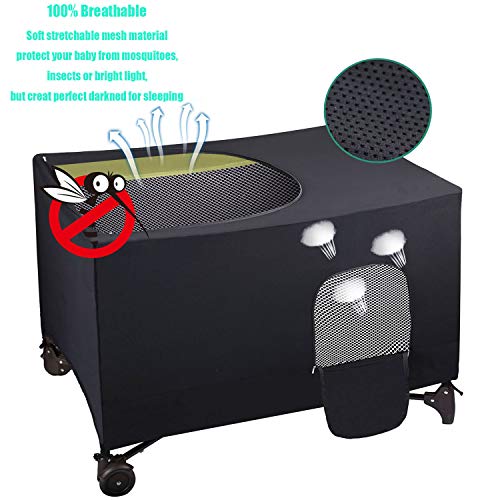 Llywcm Crib Blackout Cover - Pack And Play Travel Crib Canopy - Stretchy Breathable Baby Netting Cover/Tent For Indoor Or Outdoor Portable Playard To Sleeping Or Play #TOP1