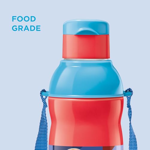 Image of Milton Marvel Kool Elite 600 Insulated Water Bottle for School Kids I Food Grade, Leak Proof Flip Top Lid, Easy to Carry Loop, Insulated Thermo Sipper Bottle for Kids, 492 ml, Red (Spider - Man print)