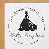 Duo Hand Princess Eugenie Personalized Ex Libris Stamp, Custom Library Name Seal for Book Collectors and Readers