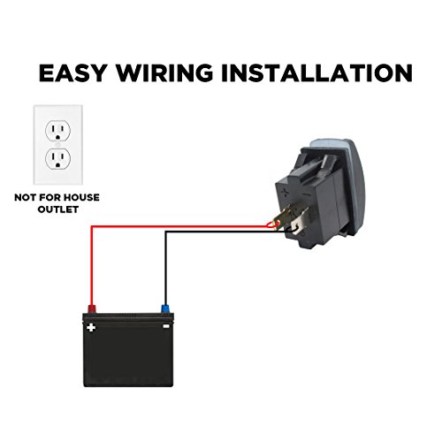Switchtec 4.2 Amps-Fast Dual Usb Charger Rocker Switch Style Blue Led Back-Lit For Boats, Side By Side, Off Road Vehicles, Recreational Vehicle #TOP6
