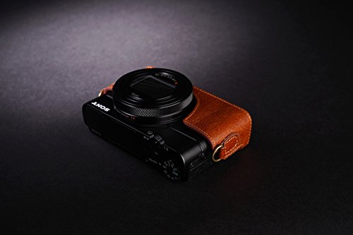 Rx100 Vi Case, Bolinus Handmade Genuine Real Leather Half Camera Case Bag Cover For Sony Cyber-Shot Dsc-Rx100 Vi Rx100 Vi Camera With Hand Strap -Lava Brown #TOP6