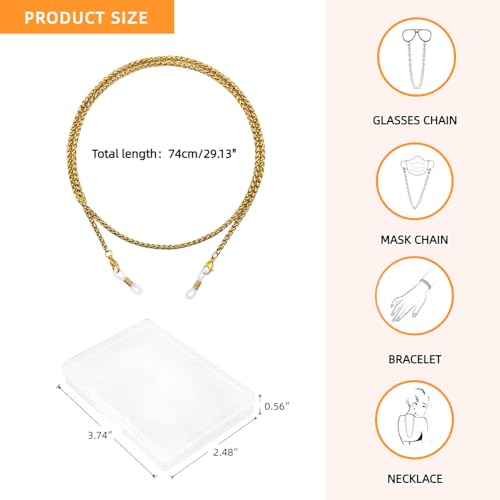Image of Eyeglass Chain for Women Stylish,Stainless Steel Glasses Strap for Men Women,Eye Glasses Holders Around Neck