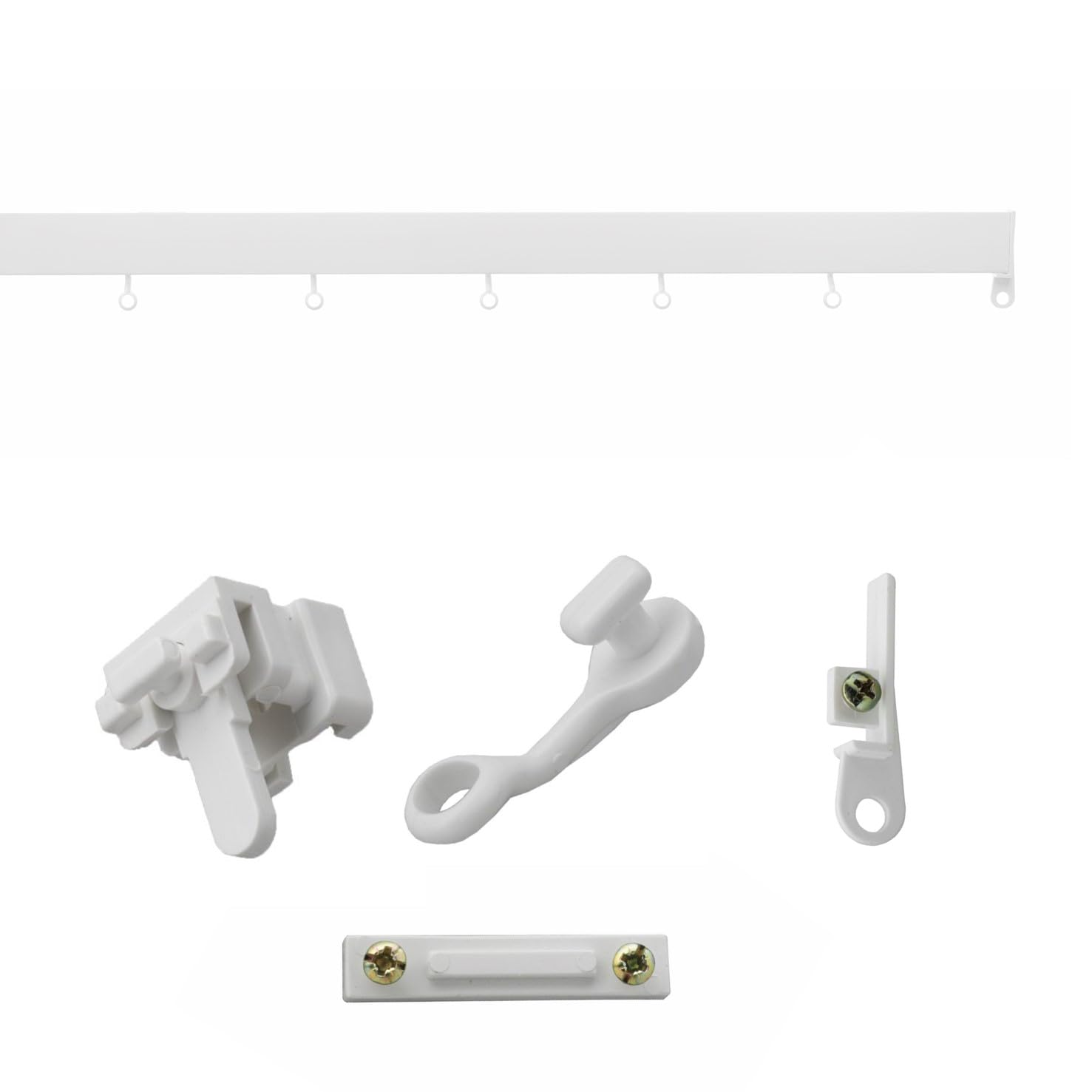 ABC Decor Deluxe Curtain Track, Plastic Curtain track for Pencil pleat curtains, (White, 250 cm)