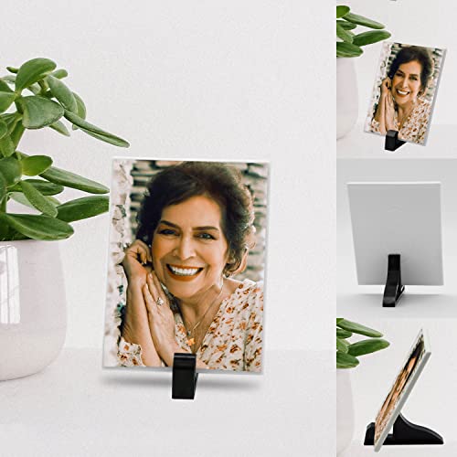 Image of Personalized Ceramic Photo for Headstone, Waterproof Picture for Grave Cemetery Tombstone Pictures Porcelain Cameo Funeral Portrait Memorial Monument Photo for Burial Stone Hanging Decorative Tiles