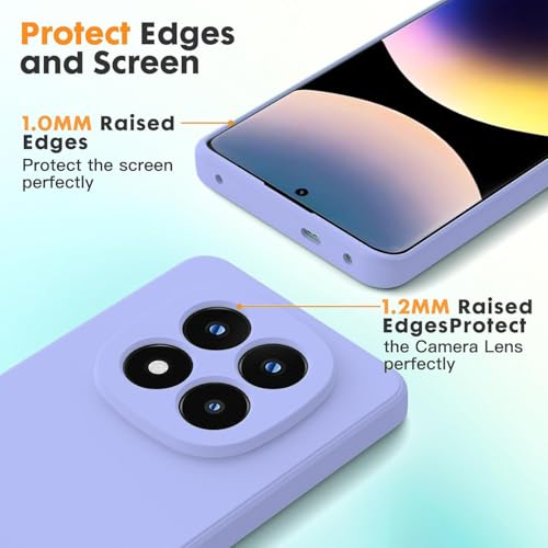 Image of DIZORO Compatible with Mi Redmi Note 15 Pro 5G Back Cover with Upgraded Square Edges for Camera Protection Shockproof Flexible Matte Liquid Silicone Mobile Phone Case - Purple