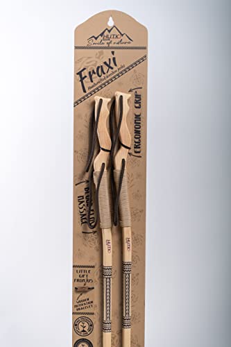 Bastones de madera dura 100% natural y flexible Fraxi Nature para senderismo exclusivo 6
