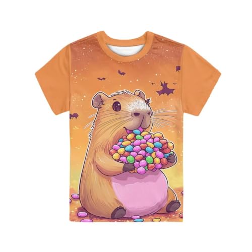Image of Novelty 3D Graphic T Shirts for Kids Crew Neck Funny Animal Print Short Sleeve Girls Tshirts 3-16 Years