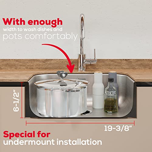 Socoda Topmount Kitchen Sink 24"X 19" Stainless Steel | One Hole For Single Faucet Handle Kitchen | Satin Finish | Rubber Pad Noisedefend Sound | Fregadero En Acero Inoxidable #TOP3