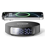 Fast Wireless Charger with Alarm Clock,20W Max Wireless Charging Pad Compatible with iPhone 17/17 Pro/16/15/14/13/12/SE;Wireless Charge Mat for Samsung Galaxy S25/S24/Note,Pixel/LG -Black
