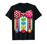 Colorful Clown Costume Funny Bow Tie and Buttons Design T-Shirt