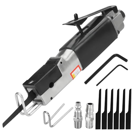 Air Reciprocating Saw Kit Pneumatic Metal Cutting Saw Tools with 6pcs 18T 24T 32T Blades 1/4 Inlet Thread