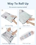 BAGSMART Packing Cubes for Suitcases, 8 Set Suitcase Organizer Bags Set & Vacuum Storage Bags for Travel, Baby Pink, Variety Pack