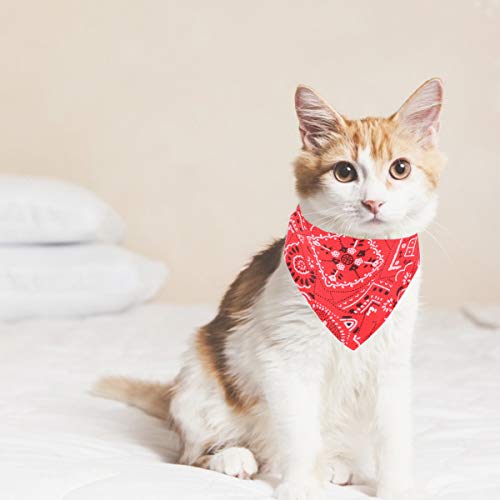 Chiens de Mode Bandana Foulards Ajustable pour Chiot Petit Chien Chat (S, Rouge) – Image 6