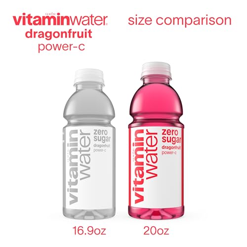 Image of Vitaminwater Zero Power-c, Dragonfruit Flavored, Electrolyte Enhanced Bottled Water with Vitamin b5, b6, b12, 20 Fl Oz, 12 Pack