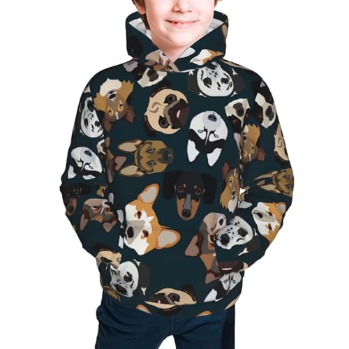 Dogs Kid Hoodies Boys Sweatshirts Girls Pullover with Pocket3
