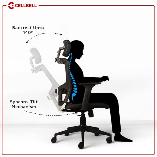 Image of CELLBELL Leo Series Marvel Black Panther Ergonomic High Back Fabric Office Chair /Gaming /Computer /Cyber Chair with 3D Arm Rest and Moulded Foam Seat [Black]