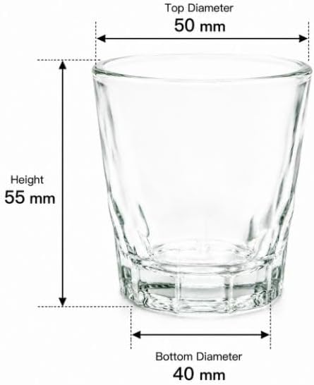 Korean Soju Shot Glass Set of 4 Thick Clear Glasses for Whiskey