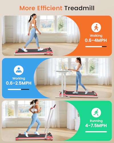 Image of ANCHEER Walking Pad with Incline - Under Desk Treadmill with Handle Bar