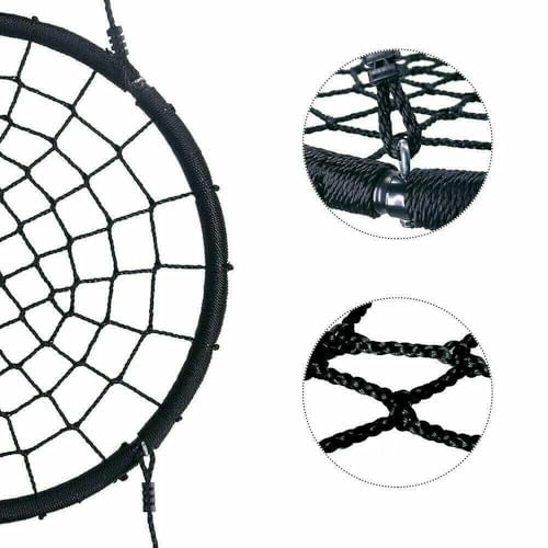 Image of Round Nest Web Swing Tree Swing Set with Heavy Duty Rope Hanging Swing Seat