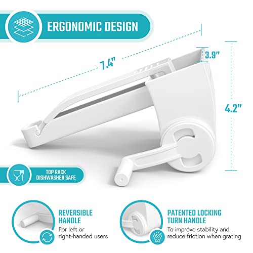 Vivaant Professional-Grade Rotary Grater - 2 Stainless Steel Drums - Grate Or Shred Hard Cheeses, Chocolate, Nuts, And More - Award-Winning Design And Heavy-Duty Build Quality Lasts A Lifetime! #TOP2