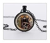 Geschenk-Verpackung Taschen Vintage Tiere Bild Dome Glas schwarz Ketten