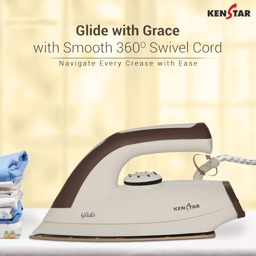 Image of Kenstar Glido 1000 W Dry Iron (Brown & Ivory)