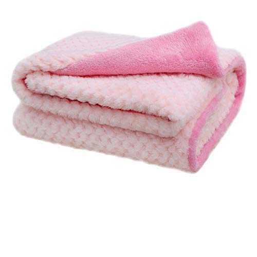 furrybaby Premium Fluffy Fleece Dog Blanket, Soft and Warm Pet Throw for Dogs & Cats(32x40inch, Pink) Double Layer Flannel-pink Medium (32*40")