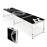 RELAX4LIFE Mesa Plegable de Aluminio con Altura Regulable, Mesa de Camping para Interior y Exterior, Mesa de Maleta para Juegos de Beber, Camping, Picnic, Excursión, 240x60x54-70cm, Carga 120kg