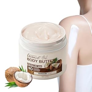 Coconut Body Butter 200g – Intense Moisturizer for Dry Skin, Enriched with Coconut Oil. Deeply Nourishes, Soothes, and Hydrates for Silky Smooth Skin. Daily Skin Care Routine