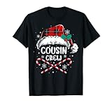 Cousin Crew Santa Red Plaid Xmas Funny Christmas Pajamas T-Shirt