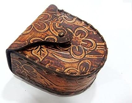 NauticalMart Vintage Embossed Magnetic Leather Case for Compass (Brown Case)