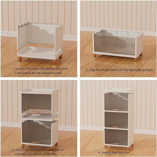Image of DECOLOGY Plastic Bookshelf for Home |Engineered Books Organizer for Study Room|Multipurpose book Shelf for Home,Office |Book Organizer for Library|Living Room furniture(Cupboard Rack-Transparent,2PCS)