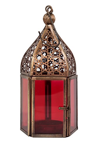 Orientalische Laternen 3 Set Laterne Meena bunt 16cm | 3x Orientalisches Windlicht aus Metall & Glas in 3 Farben… – Bild 7