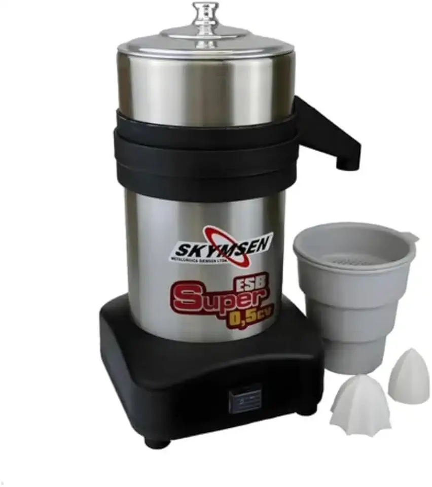 Espremedor elétrico Skymsen ESB SUPER-N industrial 372.85W 60Hz preto e prateado 127/220V
