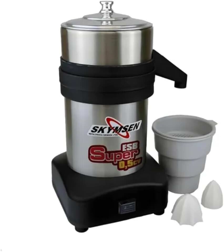 Espremedor elétrico Skymsen ESB SUPER-N industrial 372.85W 60Hz preto e prateado 127/220V