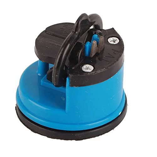 Phefop Herramienta Manual para Afilar Cuchillos, Afilador de Cuchillos, Tijeras y Afilador de con Base de Ventosa Segura para Cocina, Accesorio para Afilar de Mano Rápido y Fácil (BLUE)