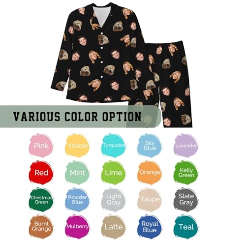 Personalized Pajamas Set with Photo, Custom Face Pajamas for Women Men Funny Pj Gift for Couple, Birthday Valentines Gift4