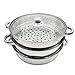 Ethedeal 3 lagiger Dampfgarer Edelstahl Steam Pot, Multifunktionales Dampfgarer Set mit Glasdeckel, Gedünstete Kartoffeln, Fleisch, Gemüse Innendurchmesser 26,5 cm