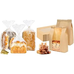 Bundle of Plastic Bread bags for Homemade bread and 25 Pack Sourdough Bread Bags for Airtight Storage of Baked Goods