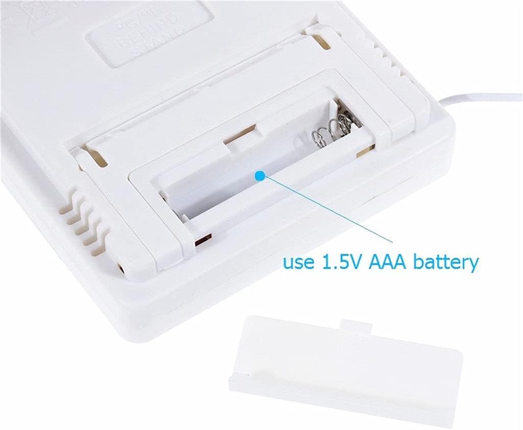 LCD Electronic Digital Temperature Humidity Meter Indoor Outdoor Thermometer Hygrometer Weather Station Clock