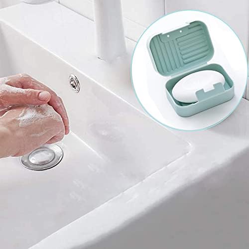 Travel Soap Case Box,2Pcs Soap Box,Soap Dish with Lid,Portable Shower Soap Box,Sealed soap dish with lid,Perfect for Bathroom, Travel, Camp, Gym(pink and blue
