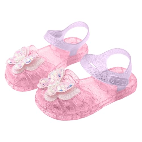 IWIHMIV Kids Closed Toe Sandals Girls Platform Sandals Toddler Lightweight Dress Flat Non Slip Jellies Shoes with Bow