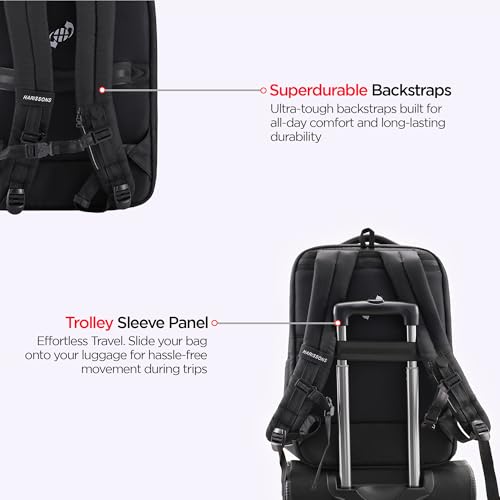 Image of HARISSONS Stratos 35L Business Travel Laptop Backpack | Fits 15.6 inch Laptop | Water-Resistant | USB Port | Rain Cover | Anti-Theft Pocket | Work, Commute & Travel |