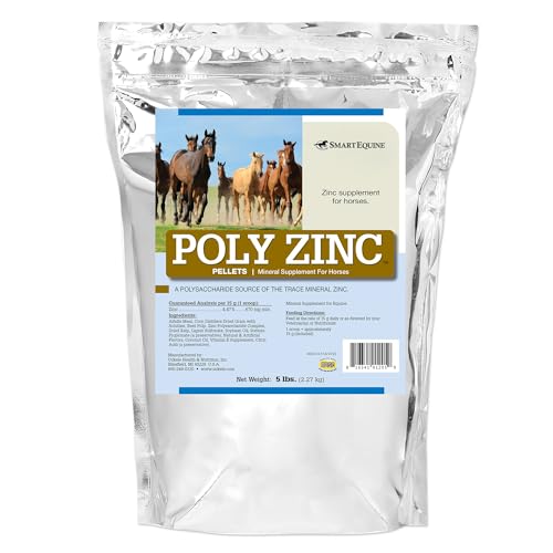 SmartEquine Poly Zinc Pellets | Pelleted Zinc Supplement for Horses | Hoof Care Vitamins and Minerals Pellets | Supports Bone and Hoof Wellness | Equine Skin Coat Supplement | 5 lb