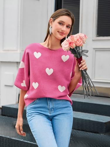 Image of Cicy Bell Womens Half Sleeve Sweaters Oversized Boat Neck Knitted Pullover Sweater Trendy Casual Loose Fit Fall Tops