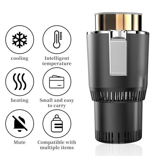 Image of Smart Car Heater & Colder Cups|Car Cup Holder|Quick Thermal Heating Cups|Car Refrigerator Quick Cooling Cups|Suitable for Most Cars,Chirstmas Gift for Men /Women,Black
